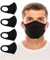 unik Face Mask Black Adult Size, 4 PCS Pack, Washable, Reusable Cloth Mask, Unisex, Anti Dust.